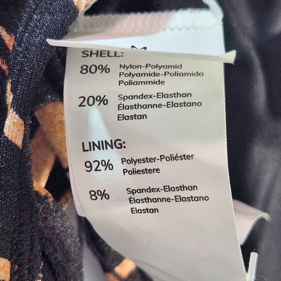 Cupshe Black and Tan print Bikini Top with V-Wire NWT Size Medium - Picture 8 of 13